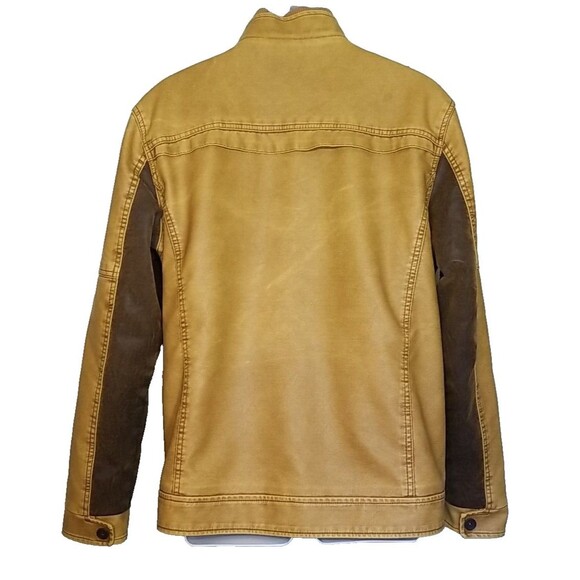 David Outerwear Brown Bomber Jacket Faux Leather L Pockets faux fur lined Men's - Picture 6 of 12